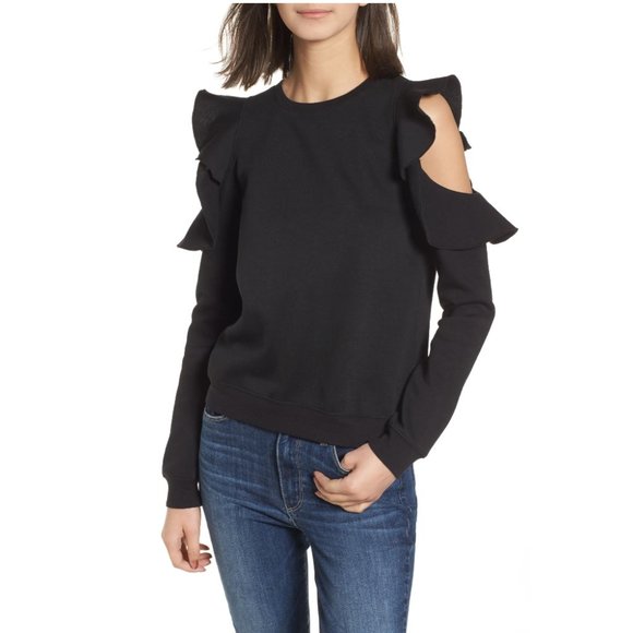 NWOT Rebecca Minkoff Gracie Cold Shoulder Sweatshirt (XS) - Picture 8 of 8
